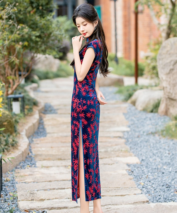Qianqian Velvety Maxi Cheongsam