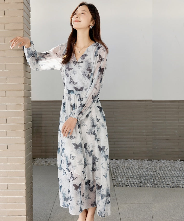 Butterfly Oriental-Inspired Dress