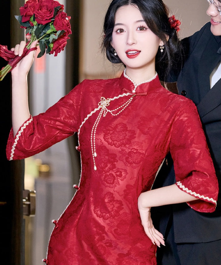 Bridal Red Autumn Cheongsam