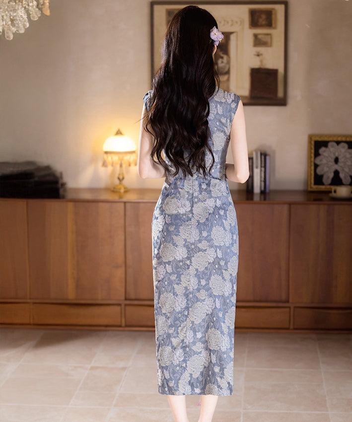 Summer Lake Blue Cheongsam