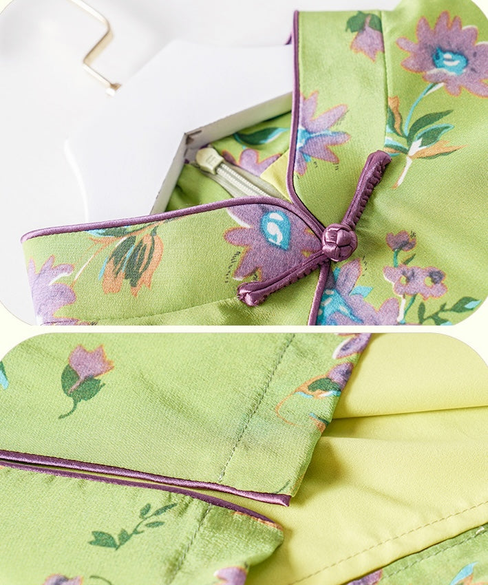Tiffany's Lime Silk Cheongsam