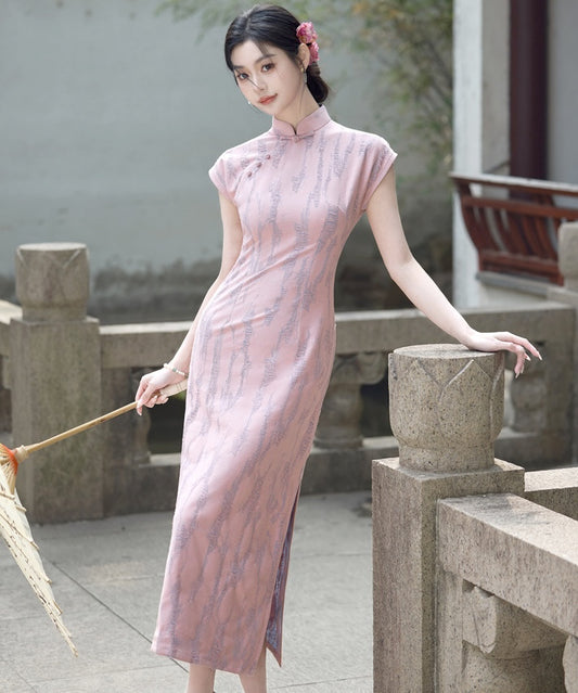 Lavender Pink Maxi Cheongsam