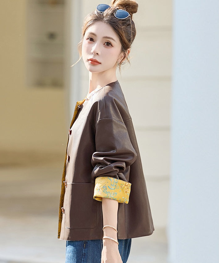 Astrid PU Reversible Cheongsam Jacket