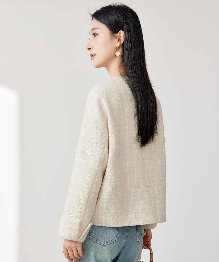 Dove Tweed Cheongsam Jacket