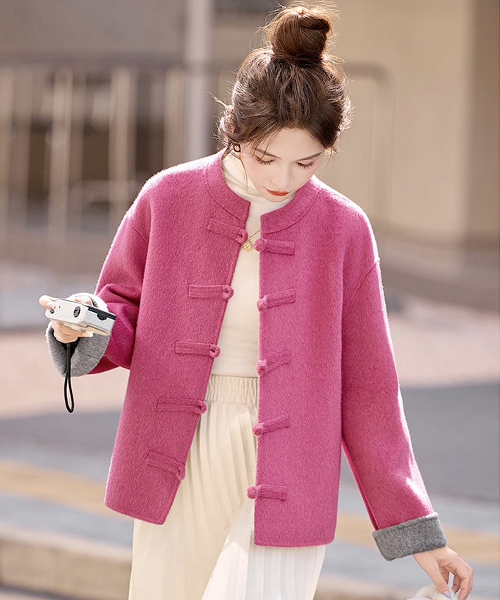 Yi-May Oriental Knot Woolen Coat