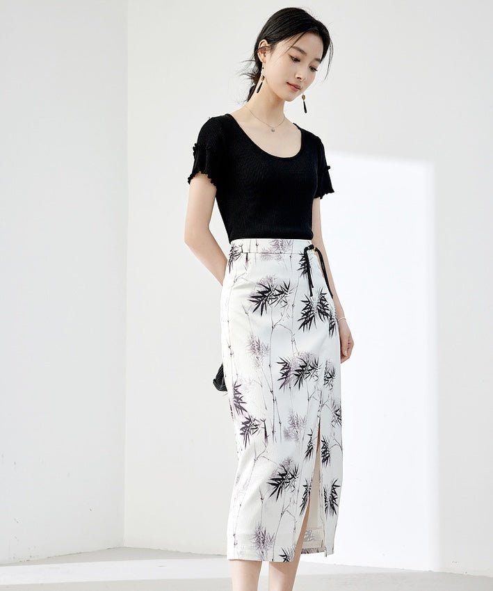 Ensi Paint-Stroke Knot Skirt