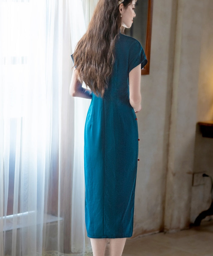 Scallop Blue Cheongsam