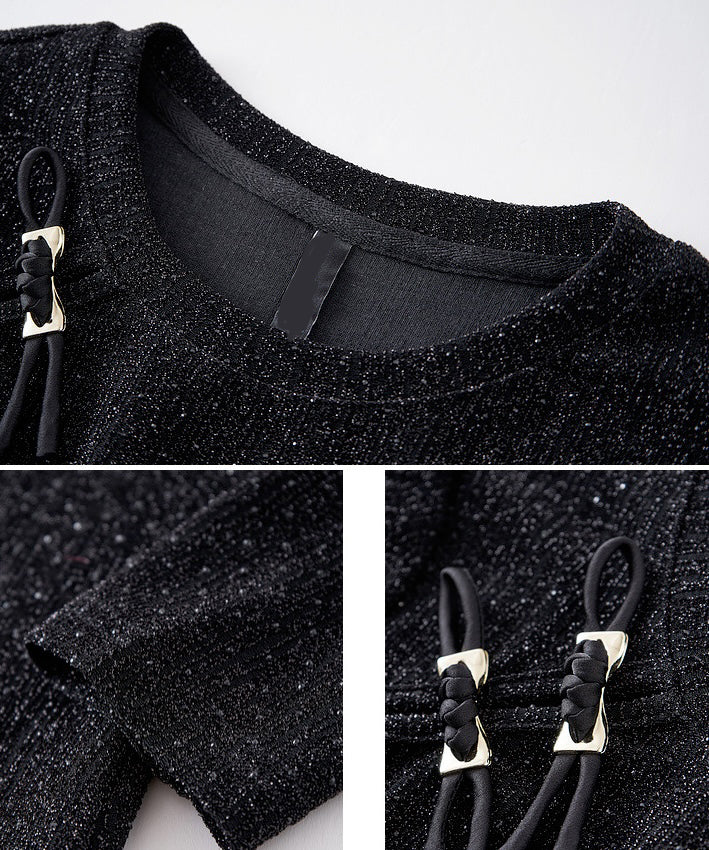 Helen Oriental-Inspired Black Top