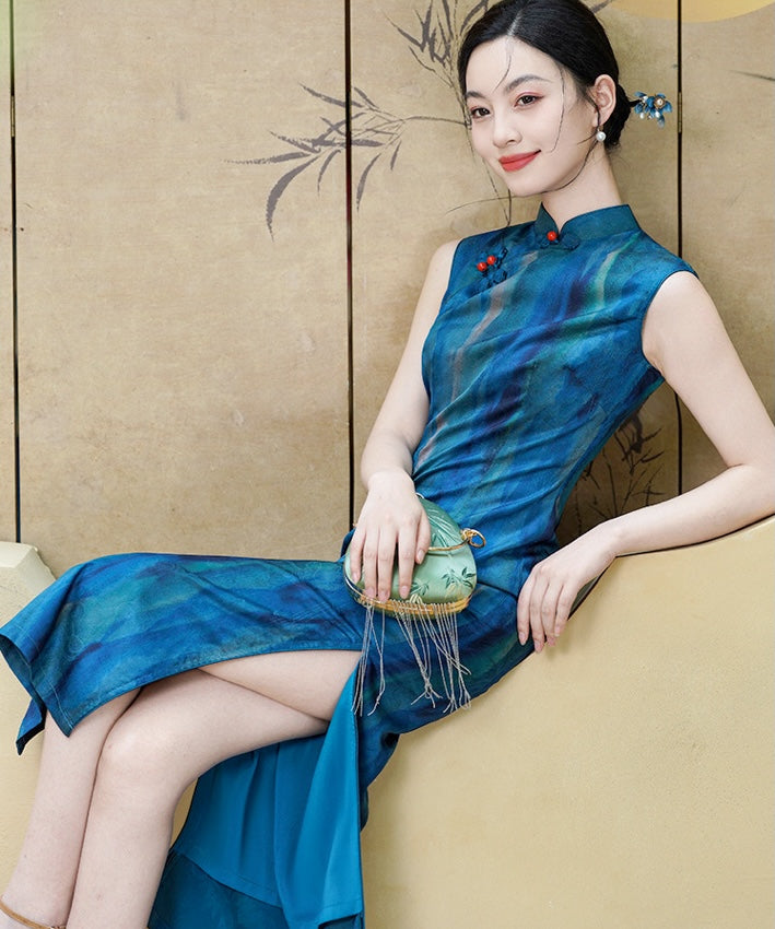The Beautiful Blue Cheongsam