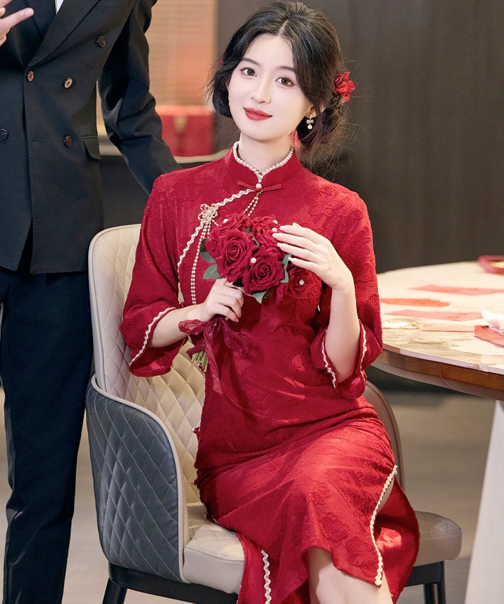 Bridal Red Autumn Cheongsam