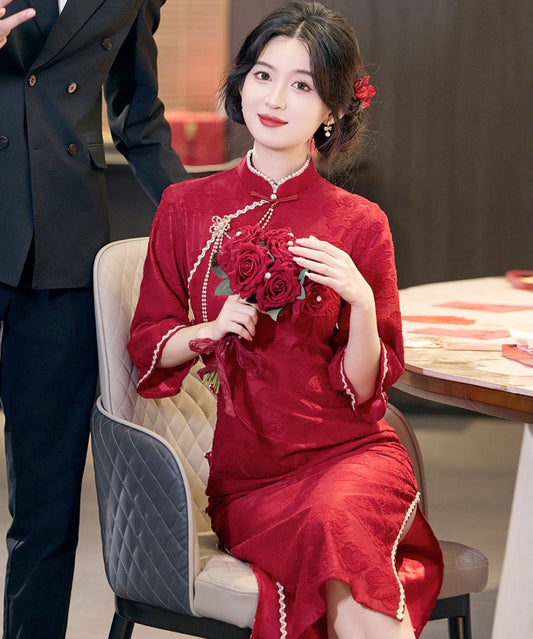 Bridal Red Autumn Cheongsam