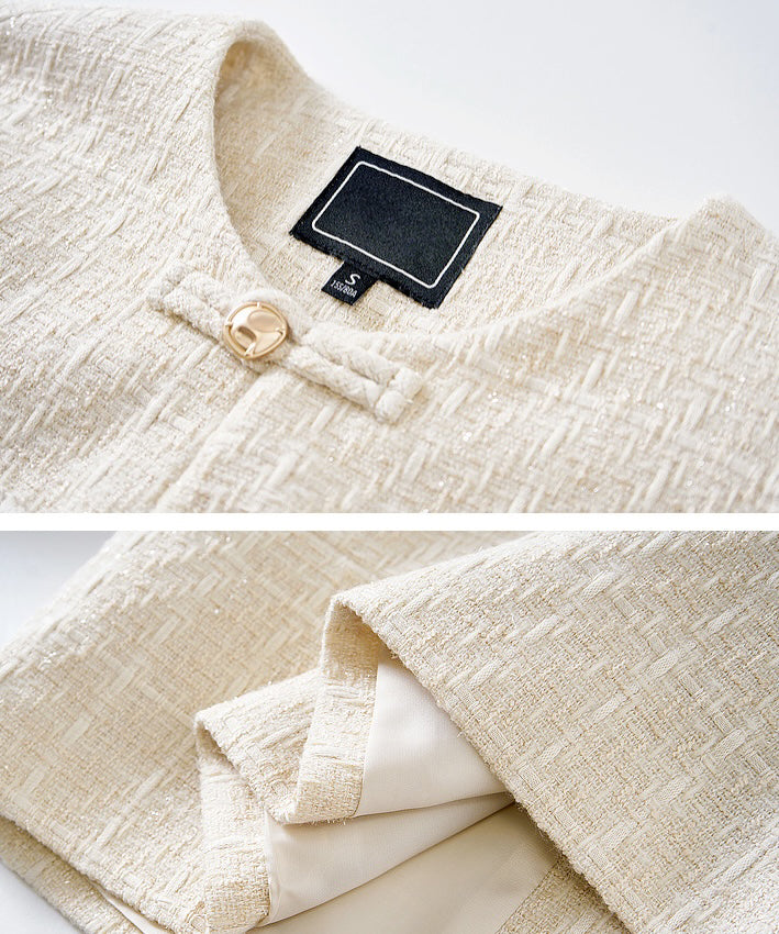 Dove Tweed Cheongsam Jacket