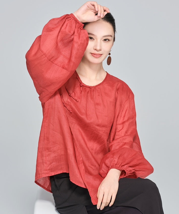 Suwei's Crimson Cheongsam Blouse