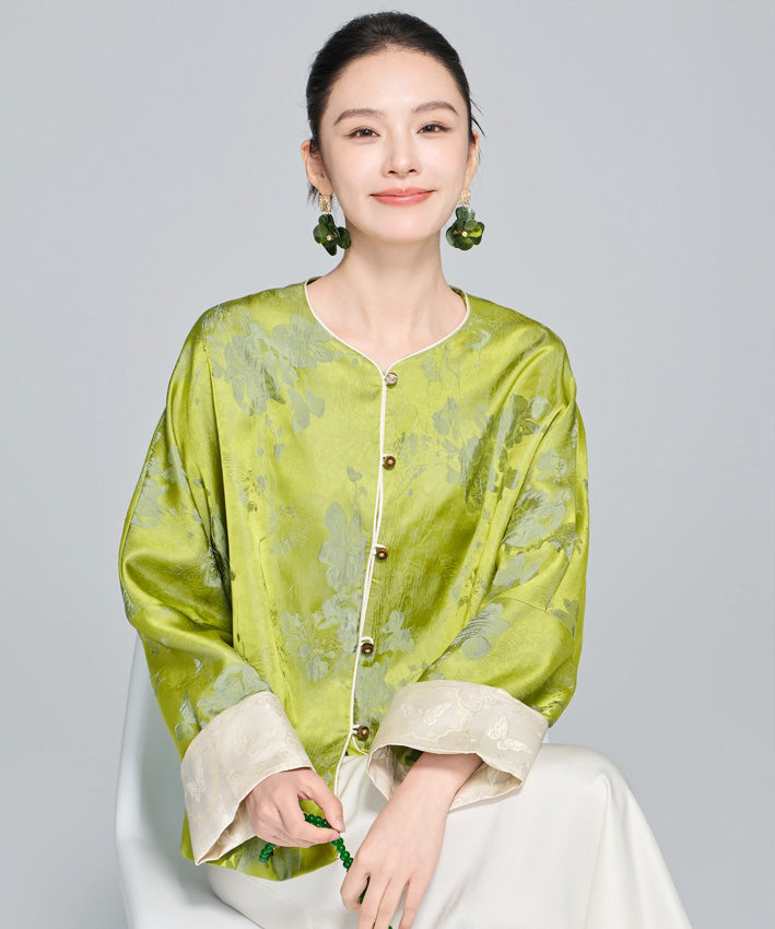 Jade Blossom Silken Jacket