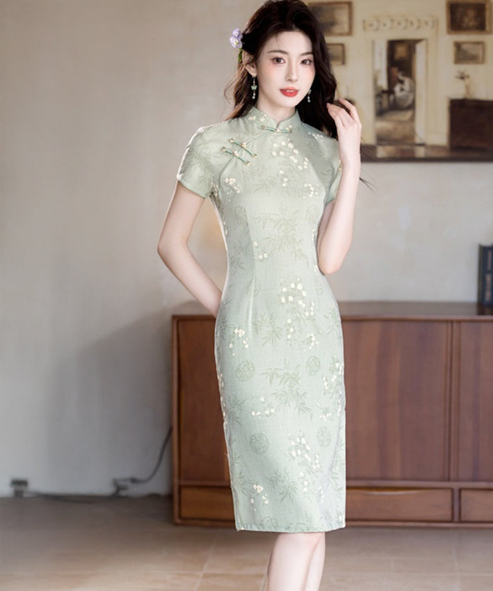 Bailey 柠檬绿旗袍