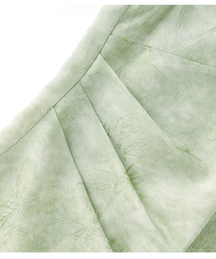 Green Mist Oriental Top + Skirt Set