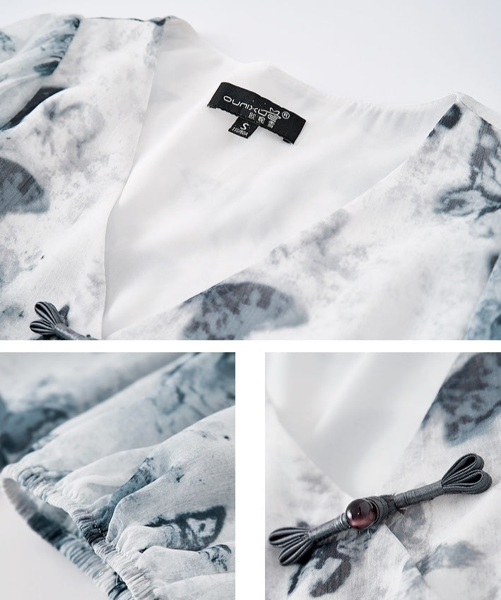 Butterfly Oriental-Inspired Dress