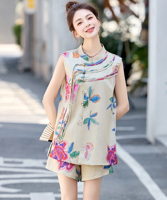 Yanzi Playful Cheongsam Shorts Set