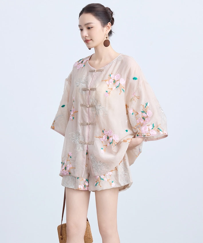 Julienne Oriental Embroidery Top + Shorts Set