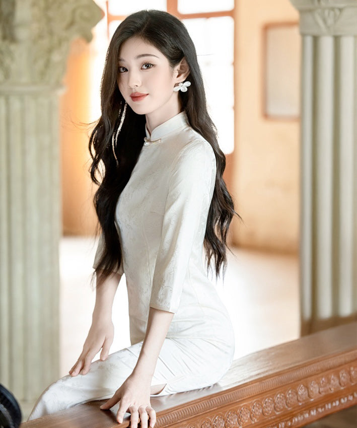 Enya Mid-Sleeves Cheongsam