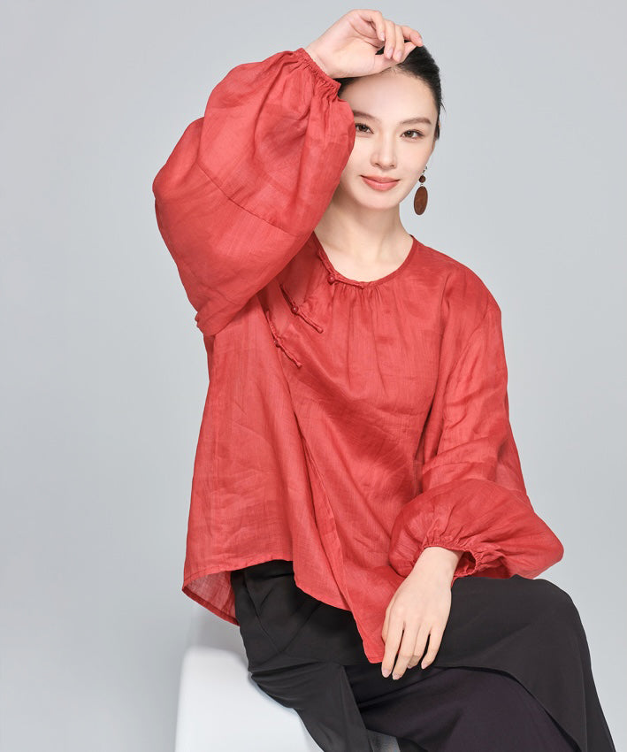 Suwei's Crimson Cheongsam Blouse