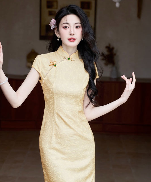 Zhi-Yun Yellow Cheongsam
