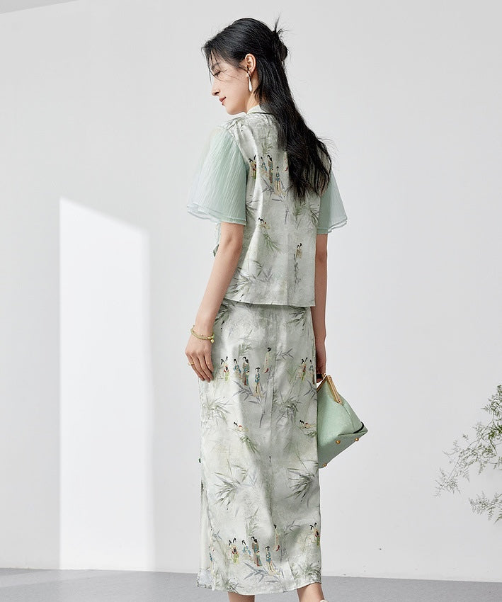 Dorothy Mandarin Knot & Skirt Set