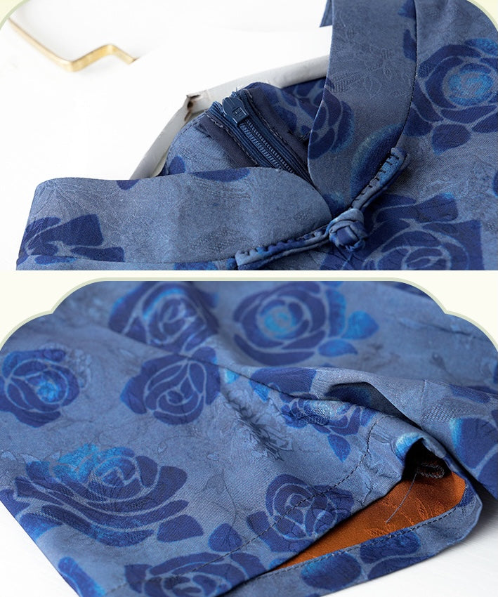 Indigo Blossom Cheongsam