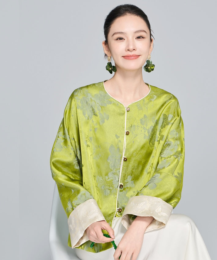 Jade Blossom Silken Jacket