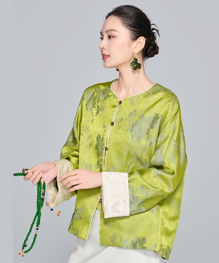 Jade Blossom Silken Jacket