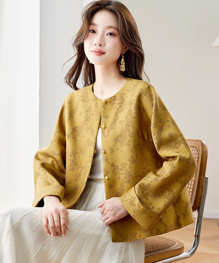 金色繁花旗袍夹克