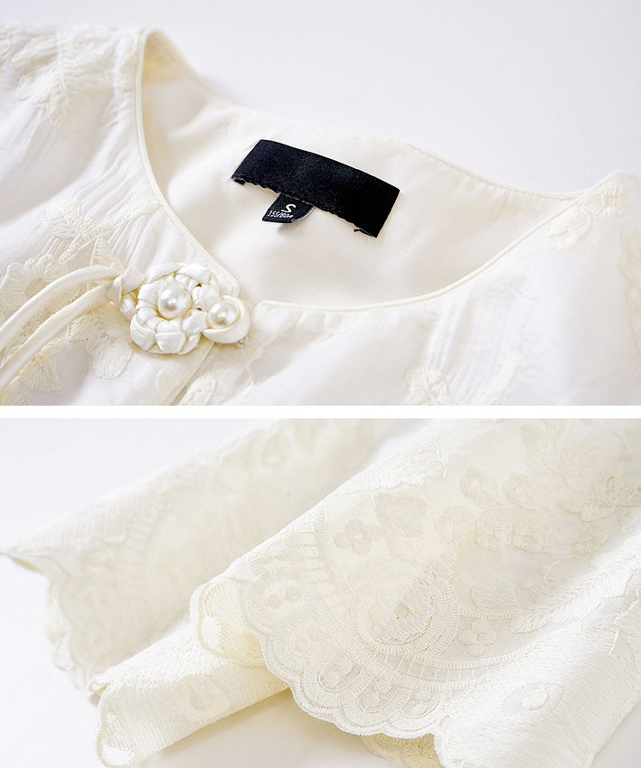 Eira Embroidered Lace Oriental Top