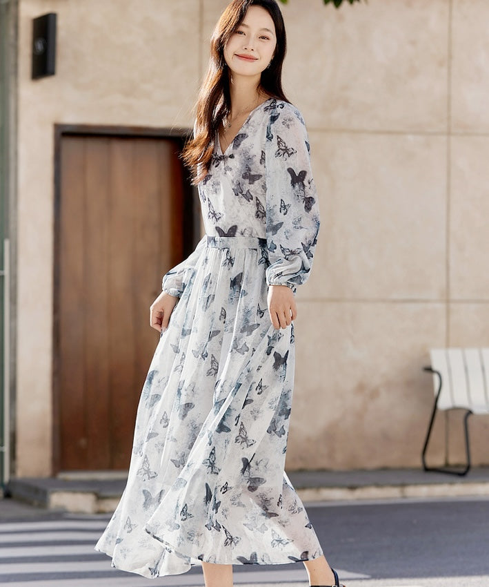 Butterfly Oriental-Inspired Dress