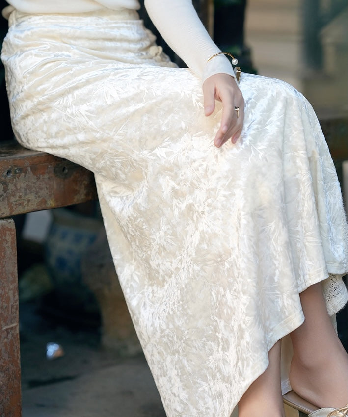 Miri 's Oriental Velvet Elastic Skirt