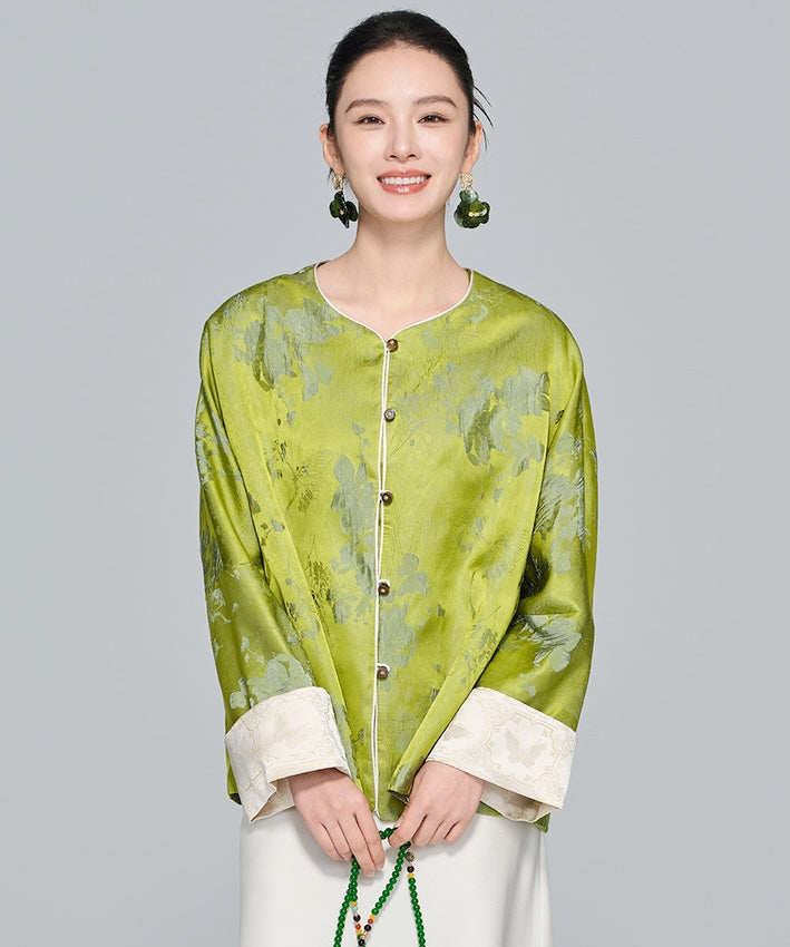 Jade Blossom Silken Jacket