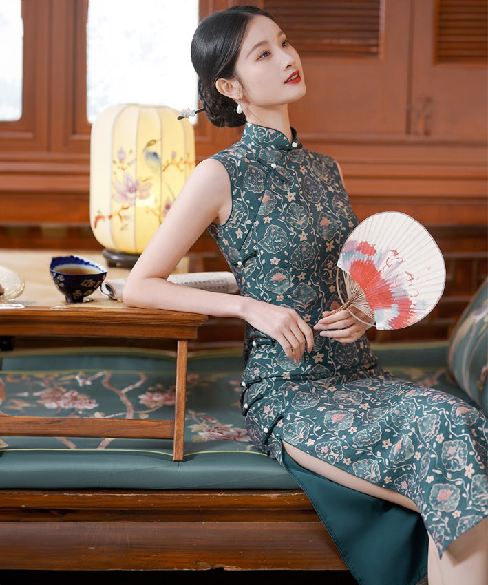 Shanghai Style Sleeveless  Maxi Cheongsam