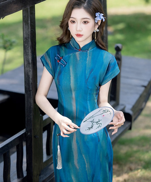 The Blue Wind Chime Cheongsam