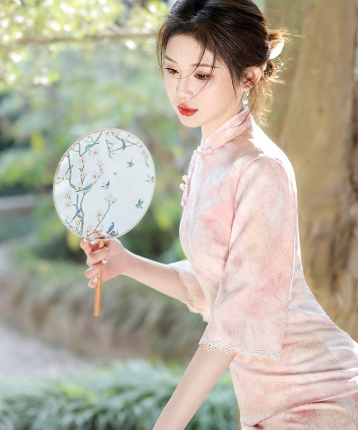 Fuyu Mid-Sleeves Cheongsam