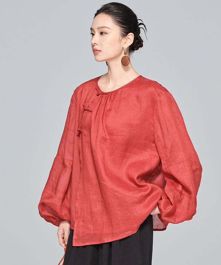 Suwei's Crimson Cheongsam Blouse