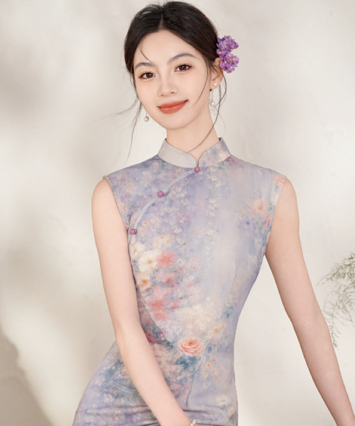 露米埃尔花绽旗袍