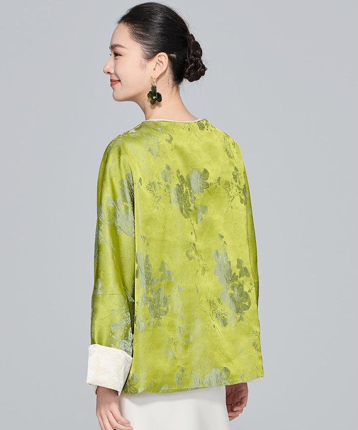 Jade Blossom Silken Jacket