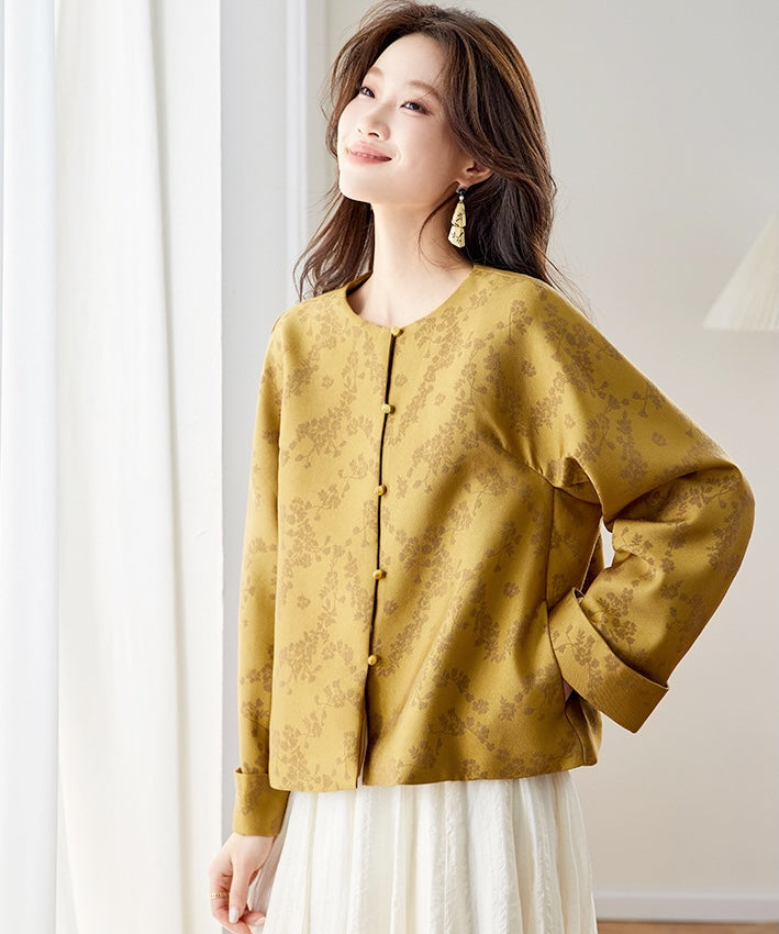金色繁花旗袍夹克