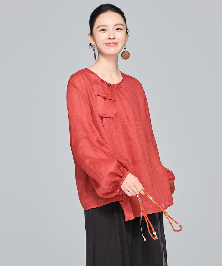Suwei's Crimson Cheongsam Blouse