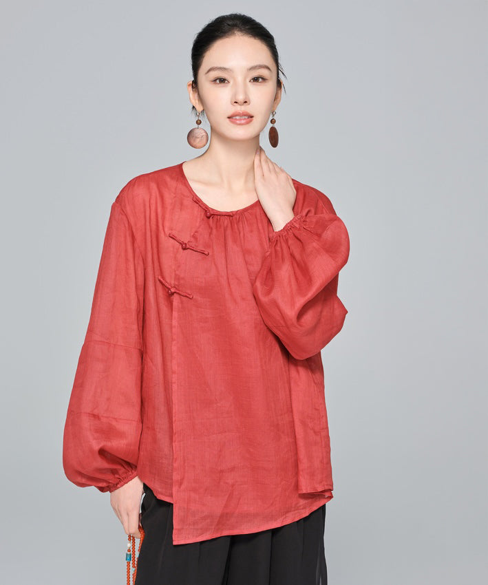 Suwei's Crimson Cheongsam Blouse