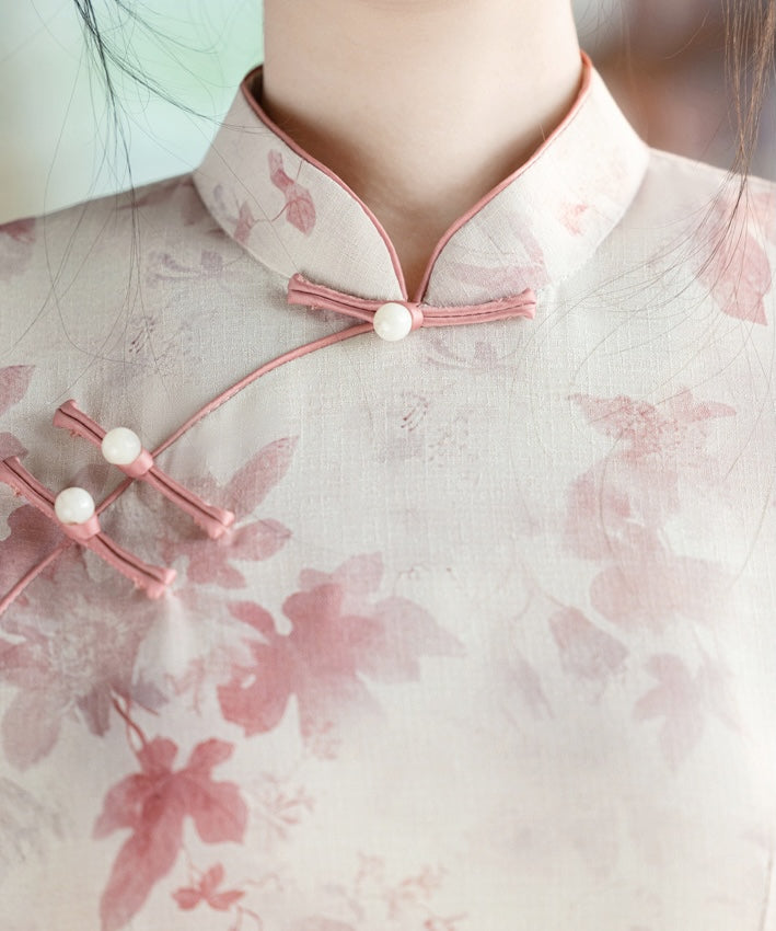 Pearl and Pink Blossom Cheongsam