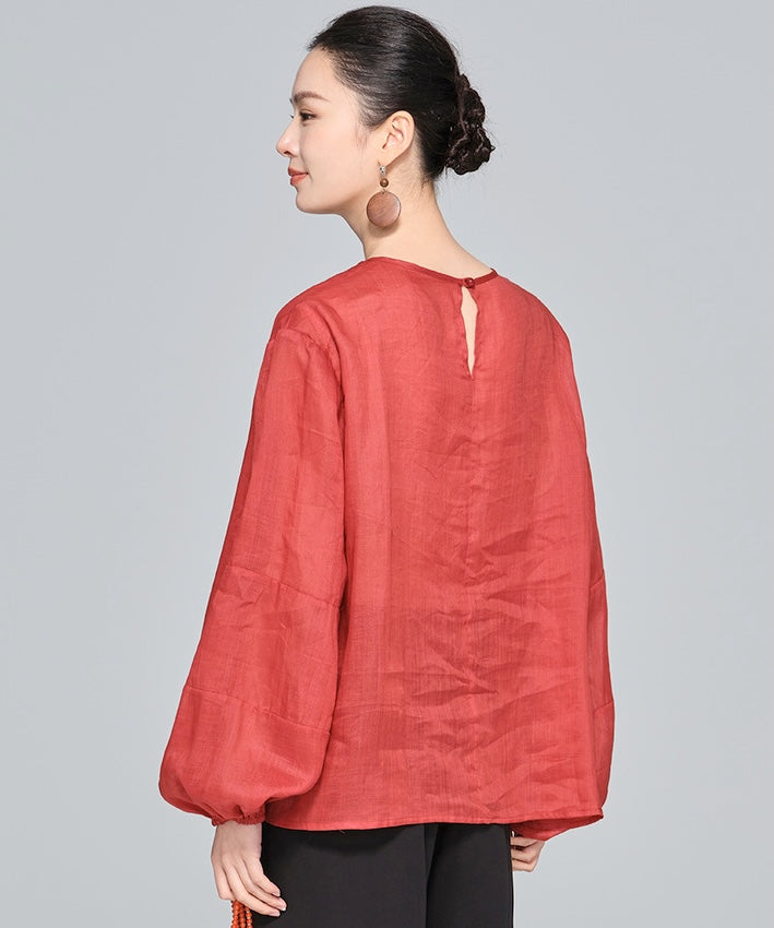 Suwei's Crimson Cheongsam Blouse