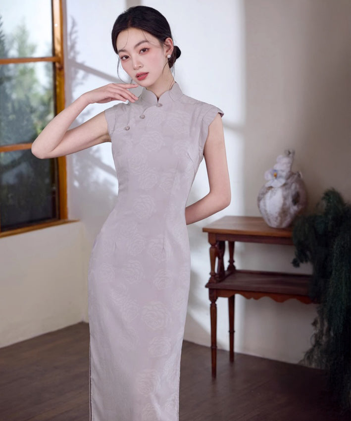 Taro Purple Petal Cheongsam