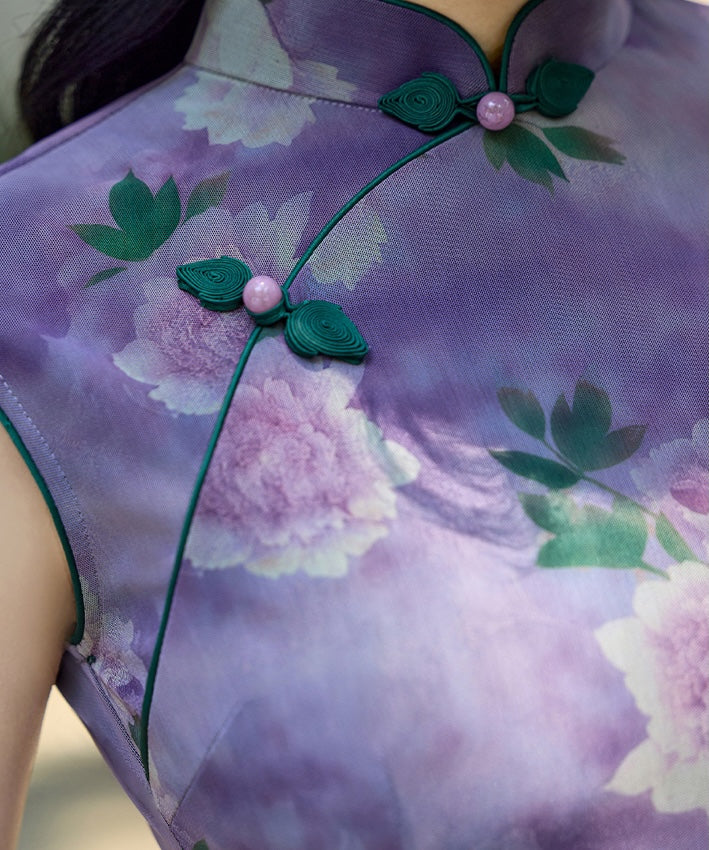 Cheongsam Peonia di Mezzanotte