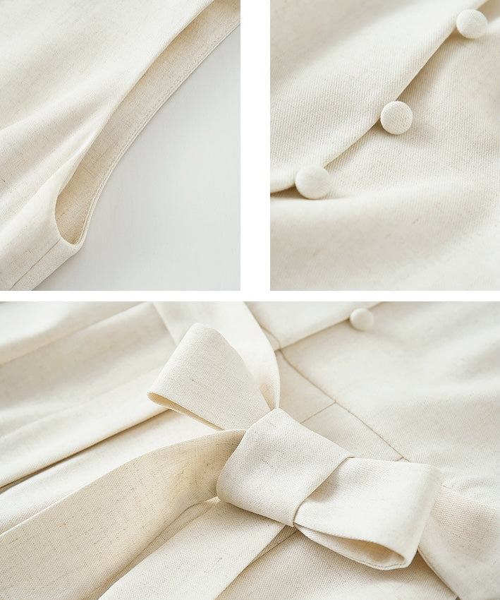 Luna Belted Linen Midi Dress