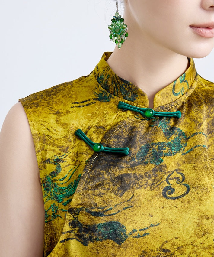 Yu Fei's Cheongsam Vest Top and Jade Skirt